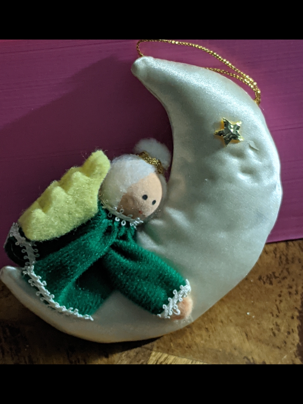 Russ Berrie & Co. Angel On Moon Ornament